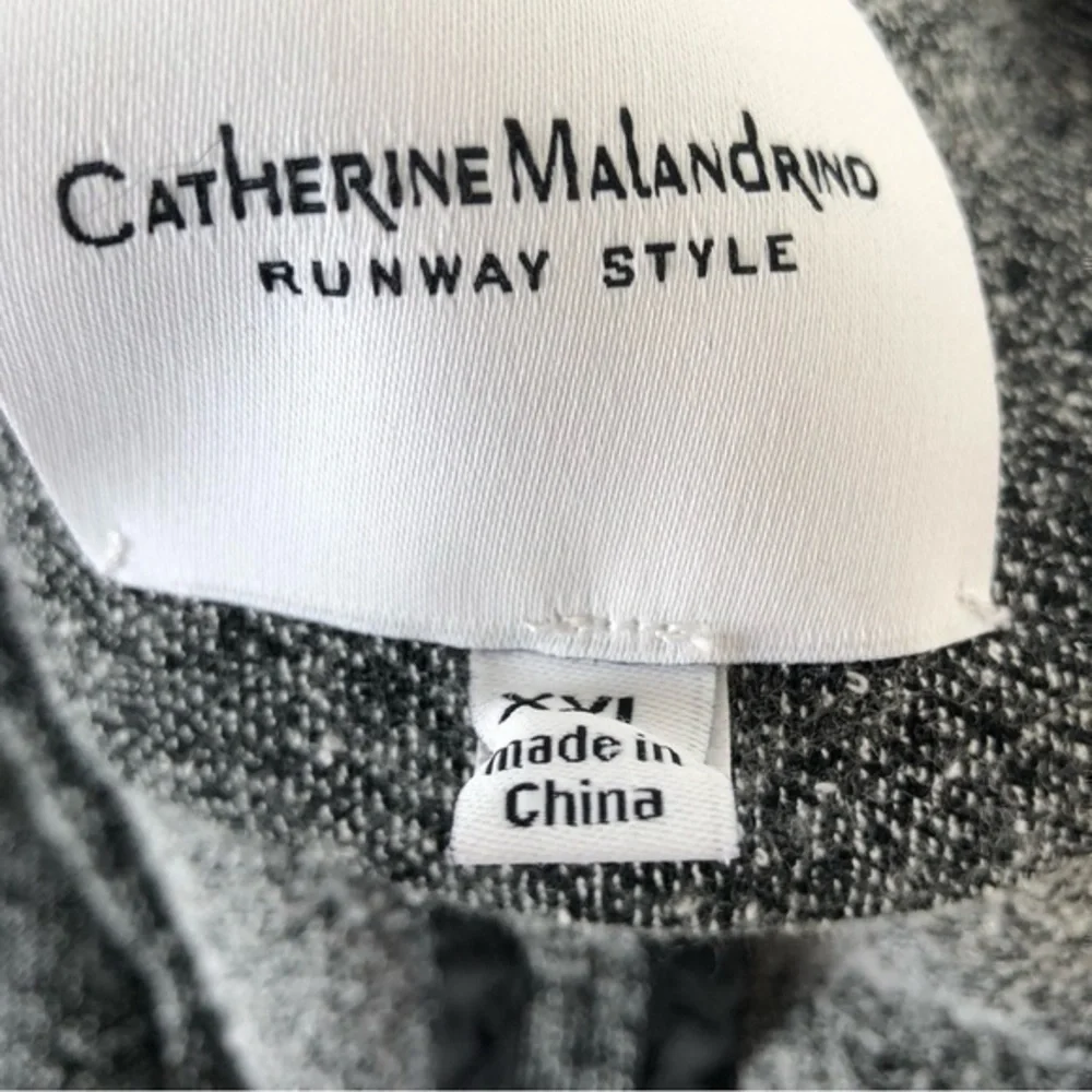 Catherine Malandrino Runway Moto Jacket Gray Marled Asymmetrical Zip Shanfa - Picture 3 of 4